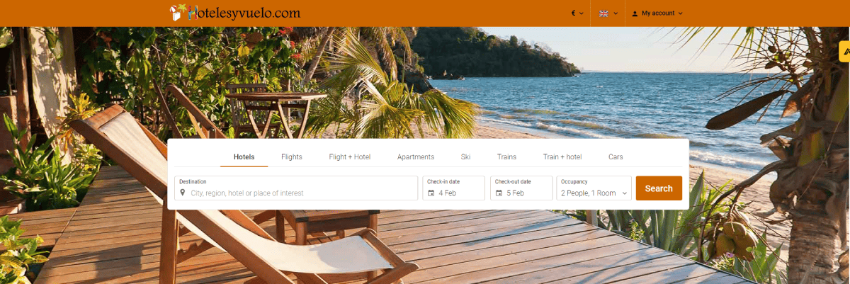 Booking Hoteles y Vuelo's website design