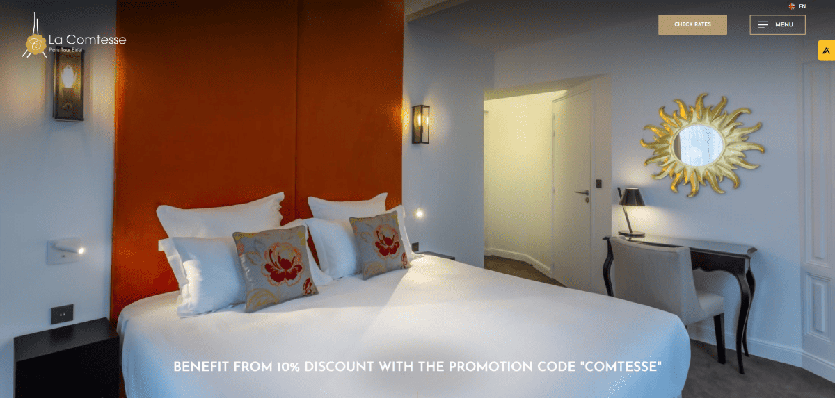 Comtesse Hotel's website design