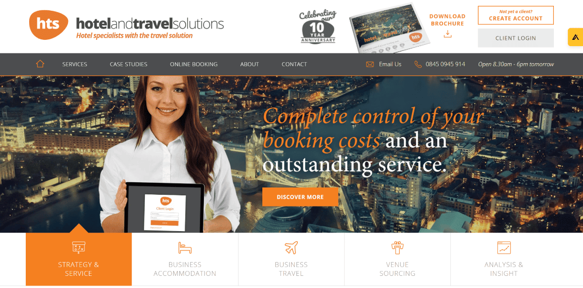 Hotel and Travel Solutions' website