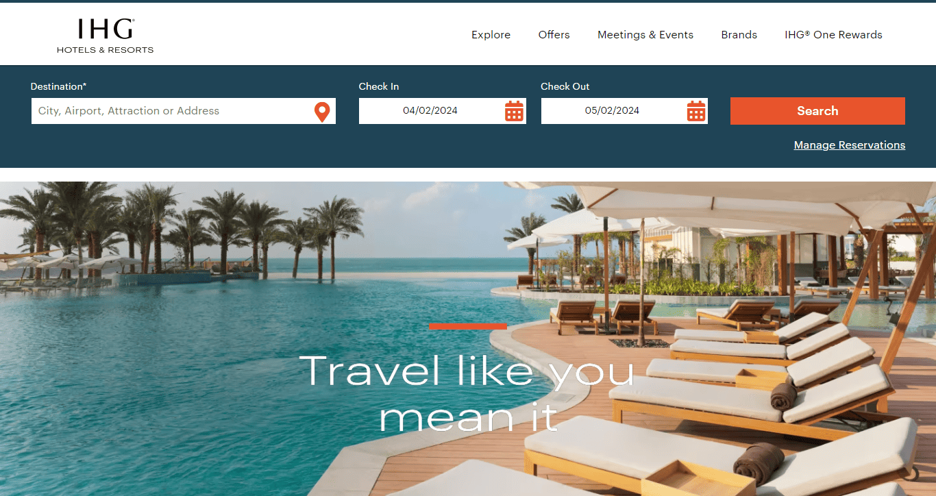 IHG's website