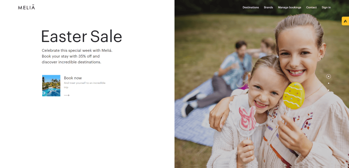 Melia's website design