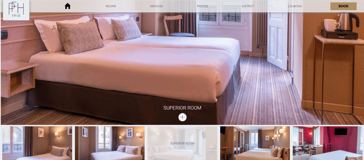 Paris France Hotel's website