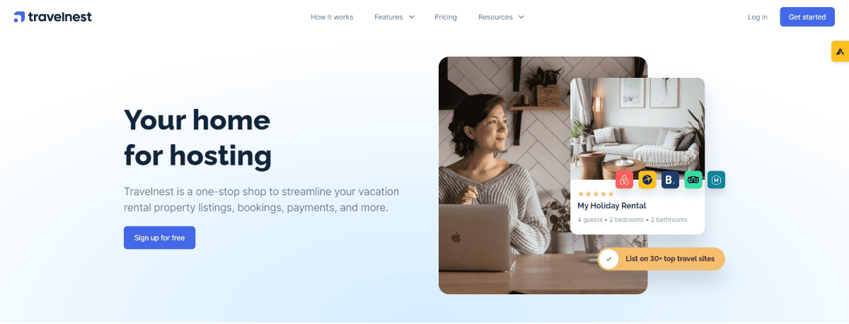 Travel Nest's website design